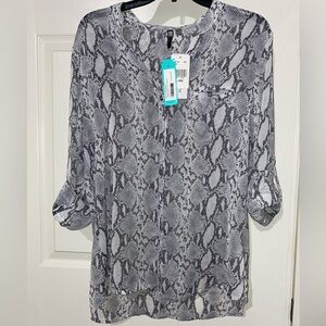 Sheer Snake Print Blouse